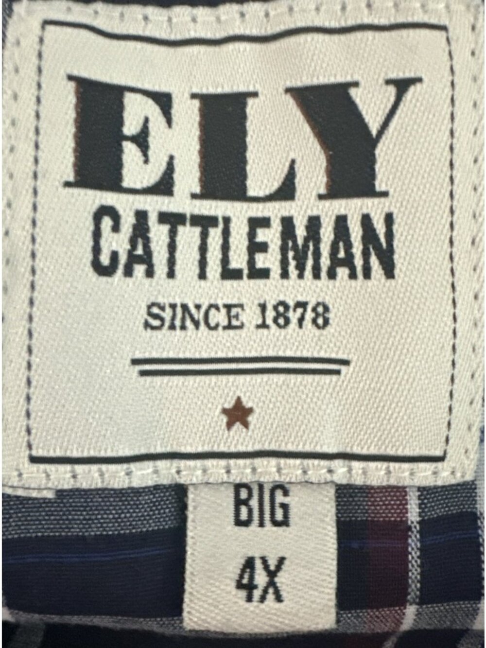 Ely Cattleman Mens Big 4XL Plaid Pearl Snap Western Shirt Rodeo Ranch Cowboy - Picture 4 of 6